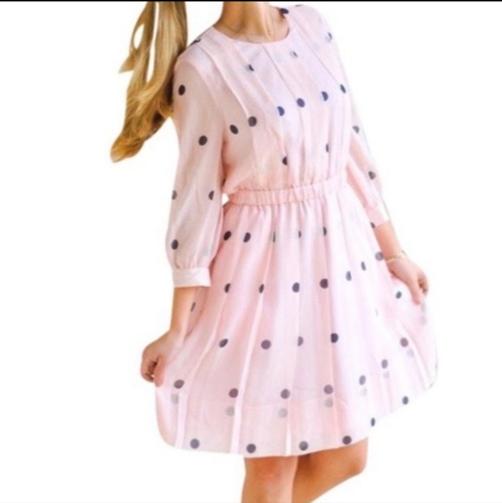 Kate Spade Polka Dotted Mini Dress 100% Silk Size 0 - Picture 3 of 6